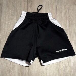Kids Black and White Athletic Shorts
